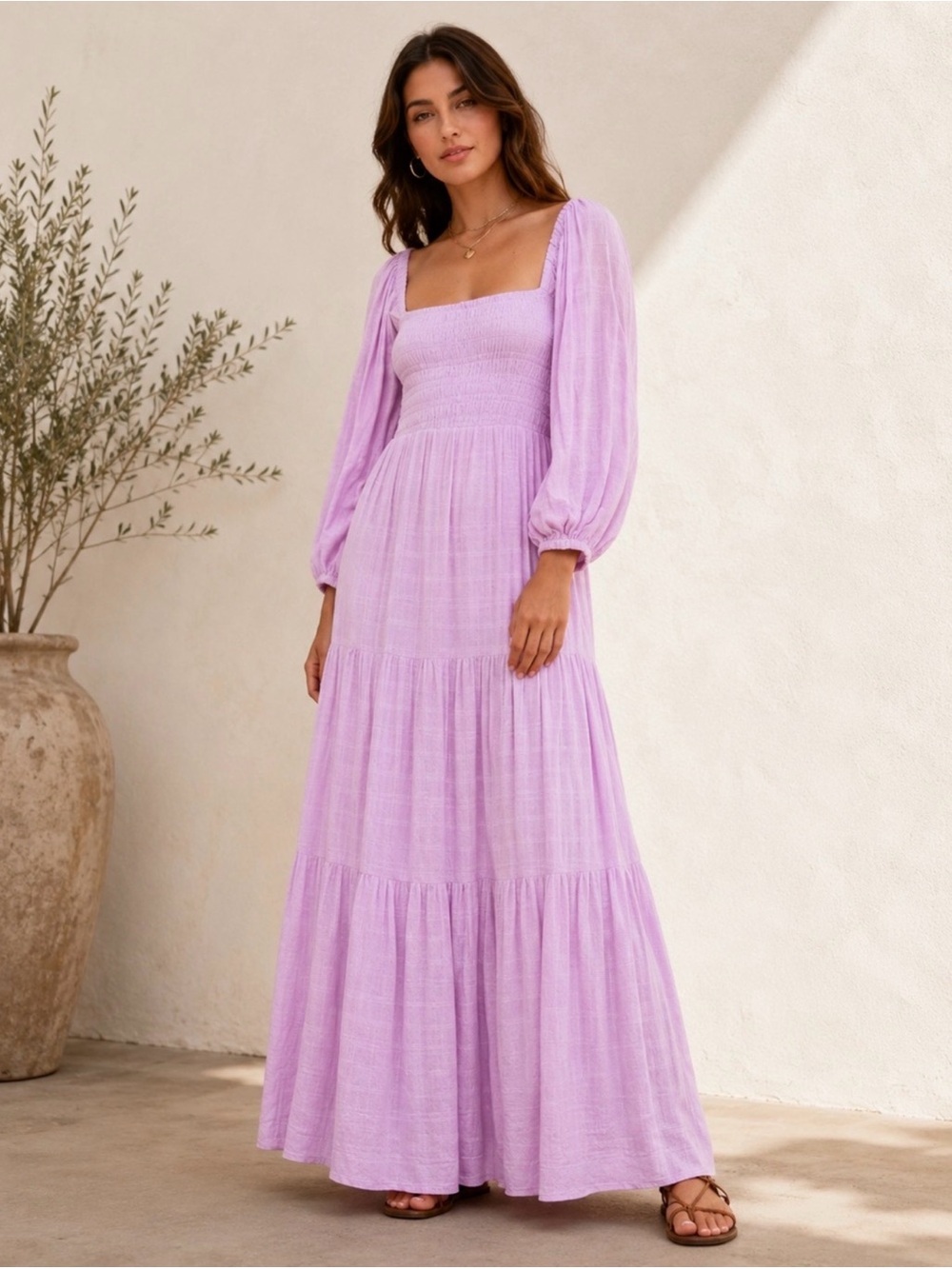 L*SPACE Lilac Woven Maxi Dress • Lily